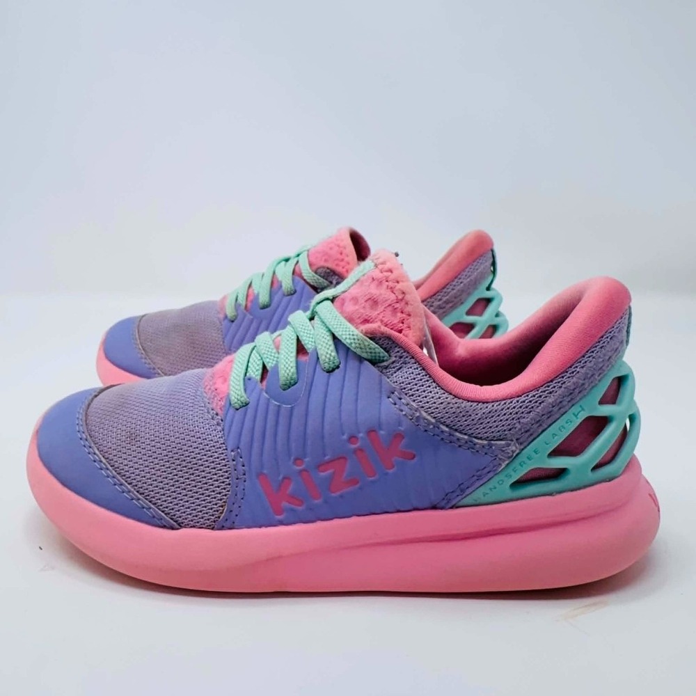Kizik Kanal Kids Hands Free Sneakers Purple Pink Mint Youth Size 1Y Shoes Play